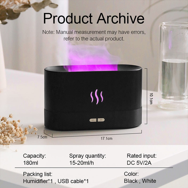 LED Flame Lamp Aroma Diffuser and Humidifier