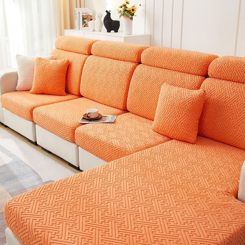 Sofa Seat Cushion Cover: Stretchy Jacquard Slipcover