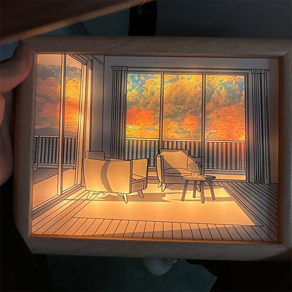 Anime-Style LED Decorative Bedside Light: Simulated Sunshine Painting