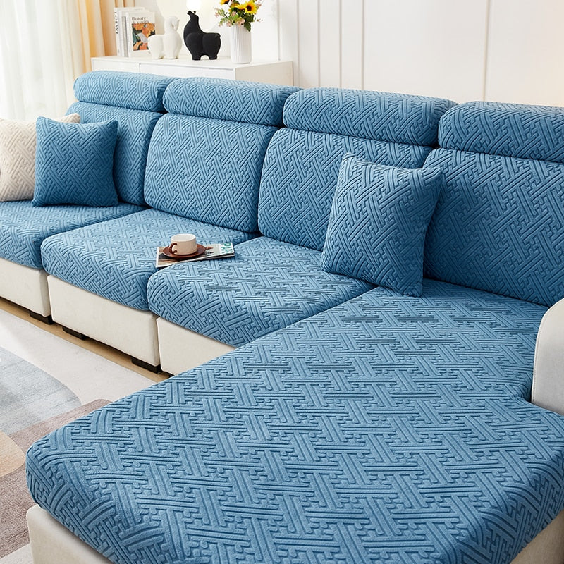 Sofa Seat Cushion Cover: Stretchy Jacquard Slipcover