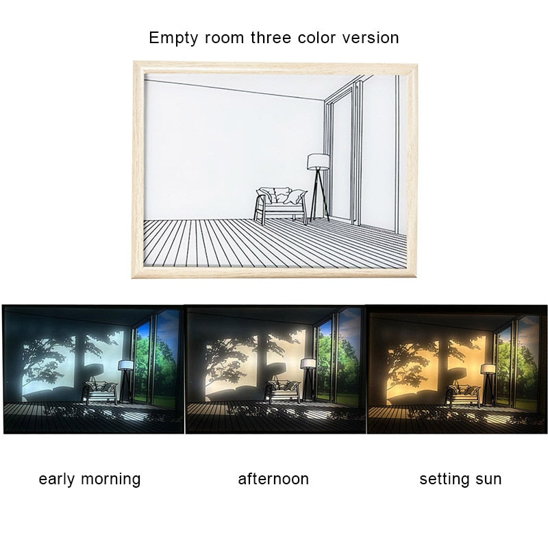 Anime-Style LED Decorative Bedside Light: Simulated Sunshine Painting