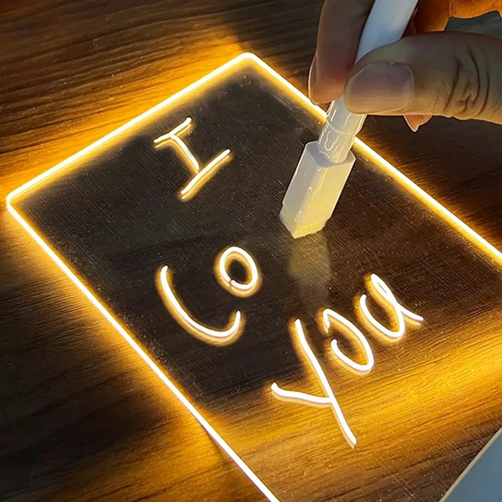 LED Message Board Night Light with Pen