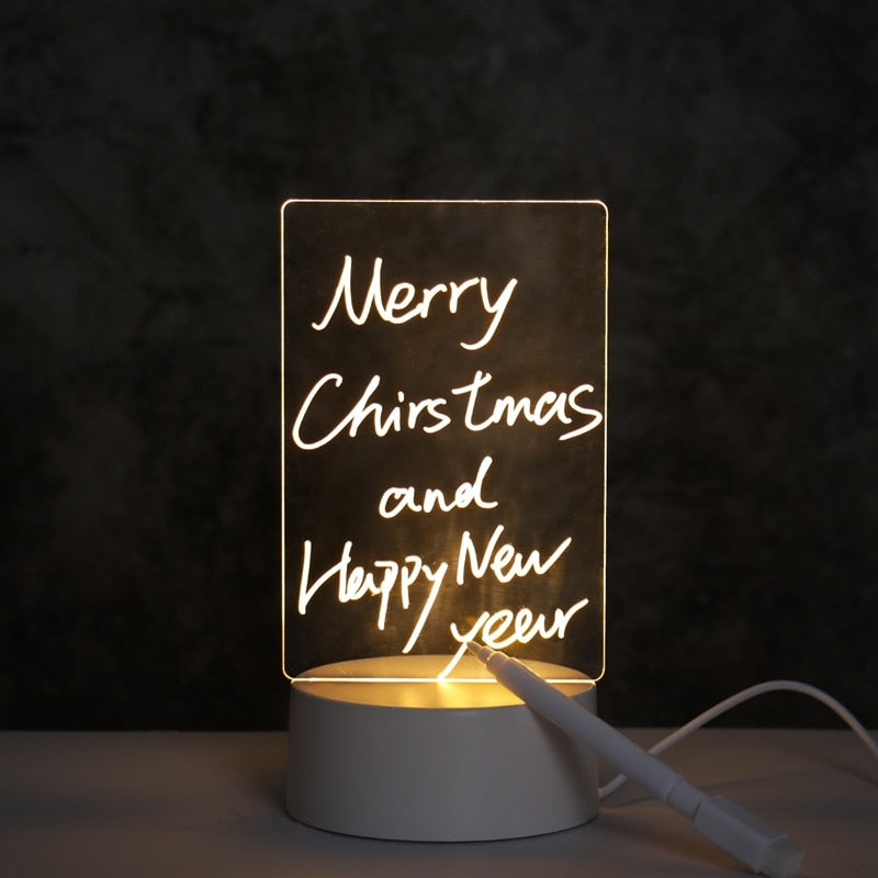 LED Message Board Night Light with Pen